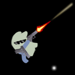 Drawing of Scarfghost being shot with a gun